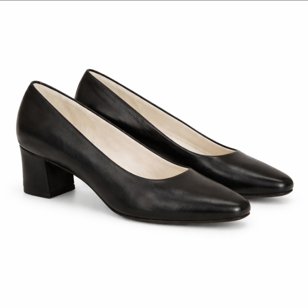 Michelle D Black Womens Low Block Heels Size 9M